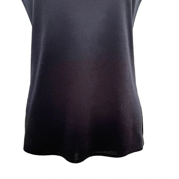 Exclusively Misook Black Acrylic Crew Neck Tank Top with Side Slits Size Small - Picture 6 of 15